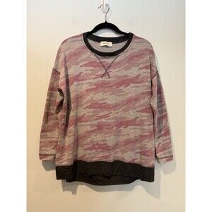 Happy Days Camo Sweatshirt Womens Small Oversized Camouflage Travel Lounge